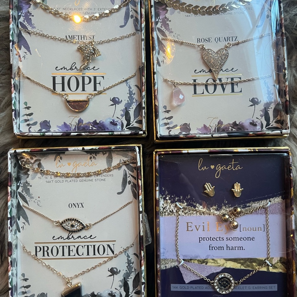Precious Stone Necklace Set all 4